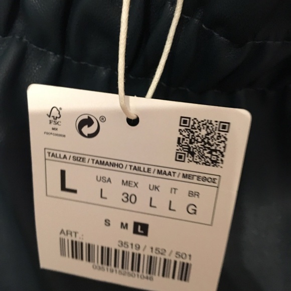 Zara vegan leather skirt large mini - Picture 4 of 5